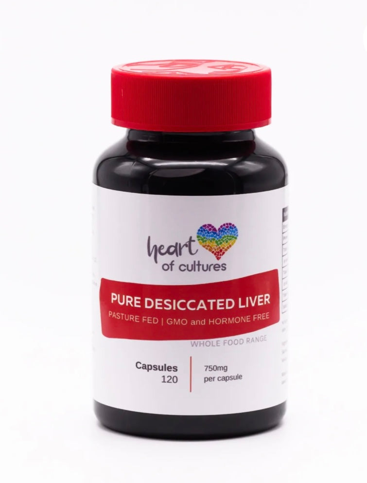 Pure desiccated grass fed beef liver capsules supplement bottle by Rooted in Him