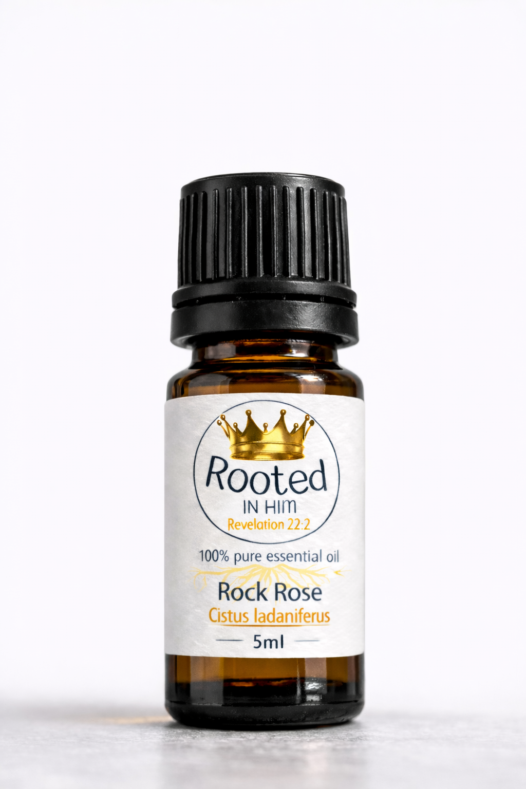 rock rose essential oil 5ml amber bottle rooted in him
