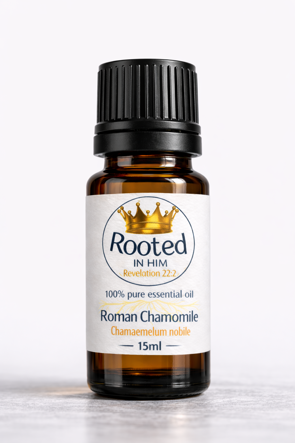 roman chamomile essential oil 15ml amber bottle rooted in him