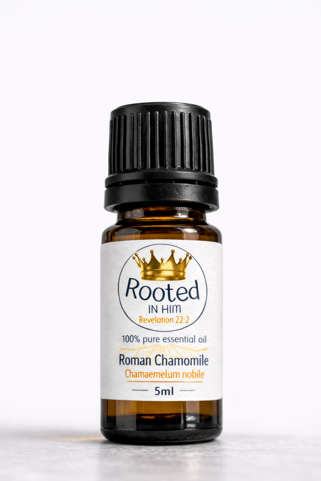 roman chamomile essential oil 5ml amber bottle rooted in him