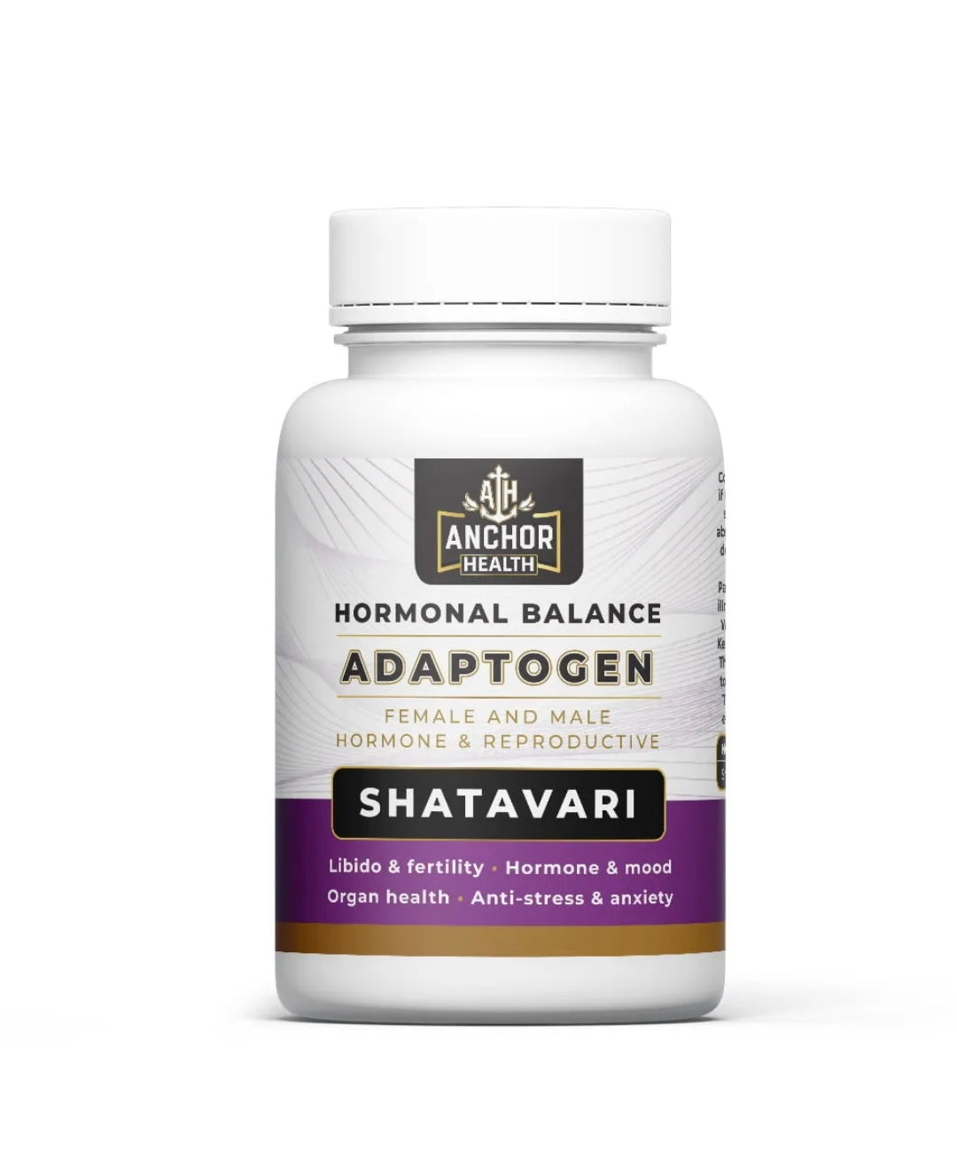 Shatavari herbal supplement capsules bottle for women's wellness and hormone balance support