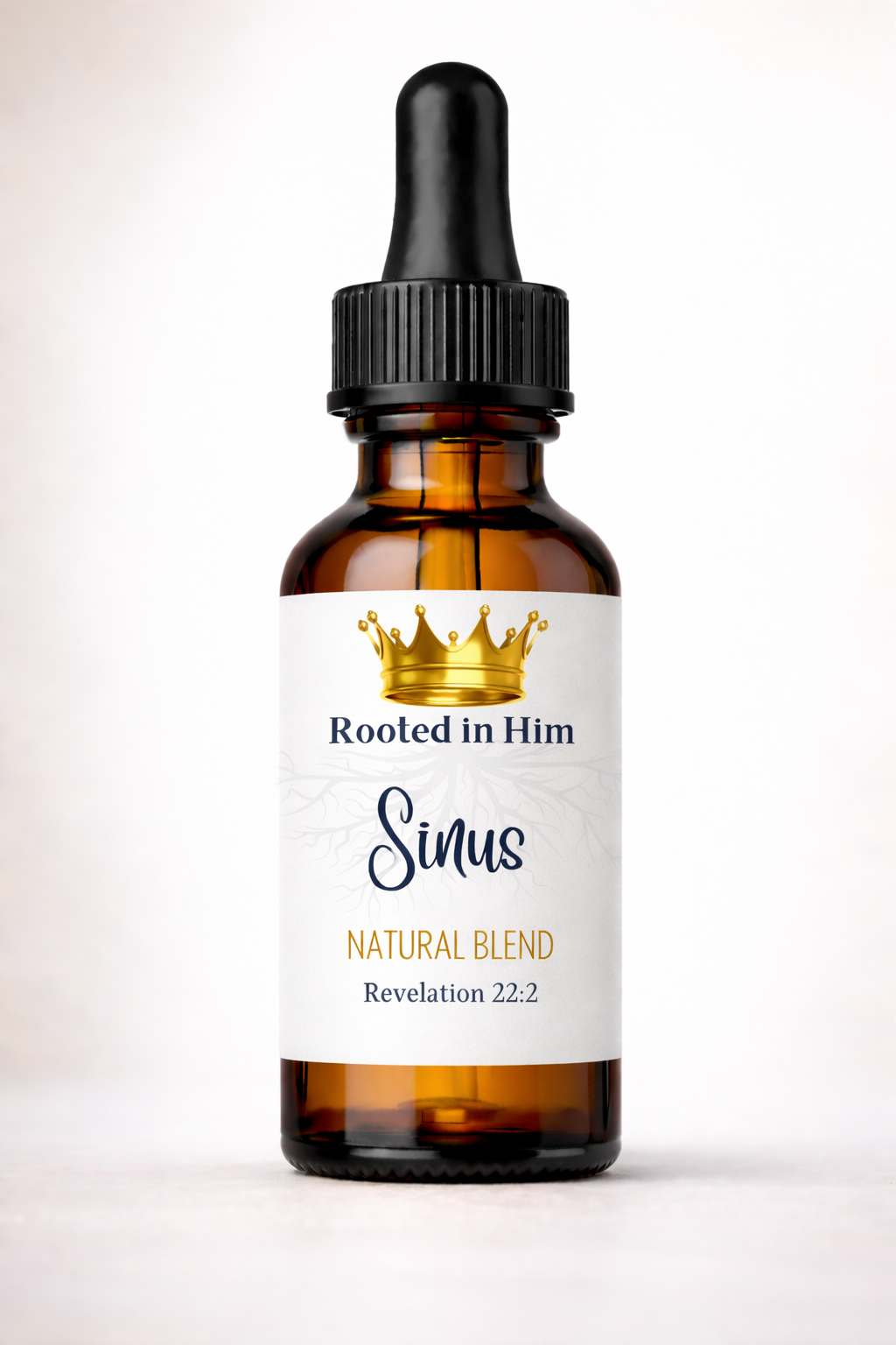 sinus healing oil blend 30ml amber bottle rooted in him