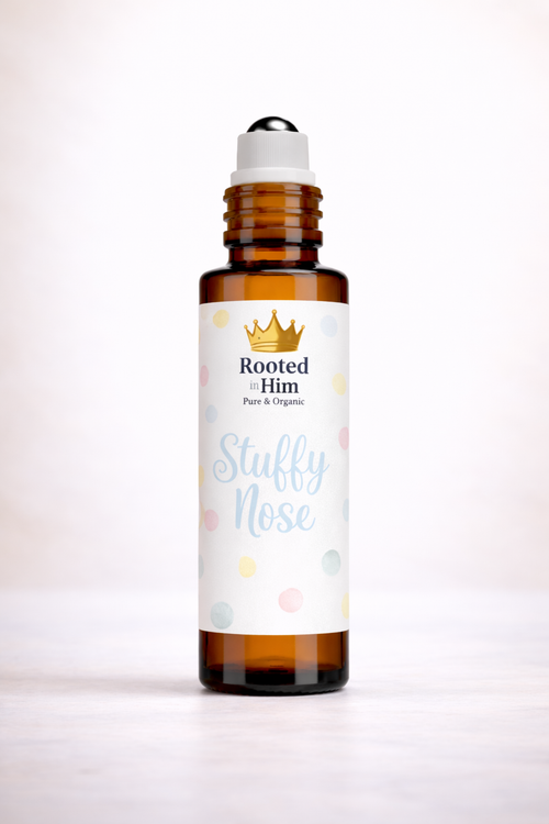 stuffy nose kids remedy roller 10ml amber bottle rooted in him