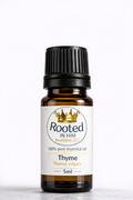 thyme essential oil 5ml amber bottle rooted in him