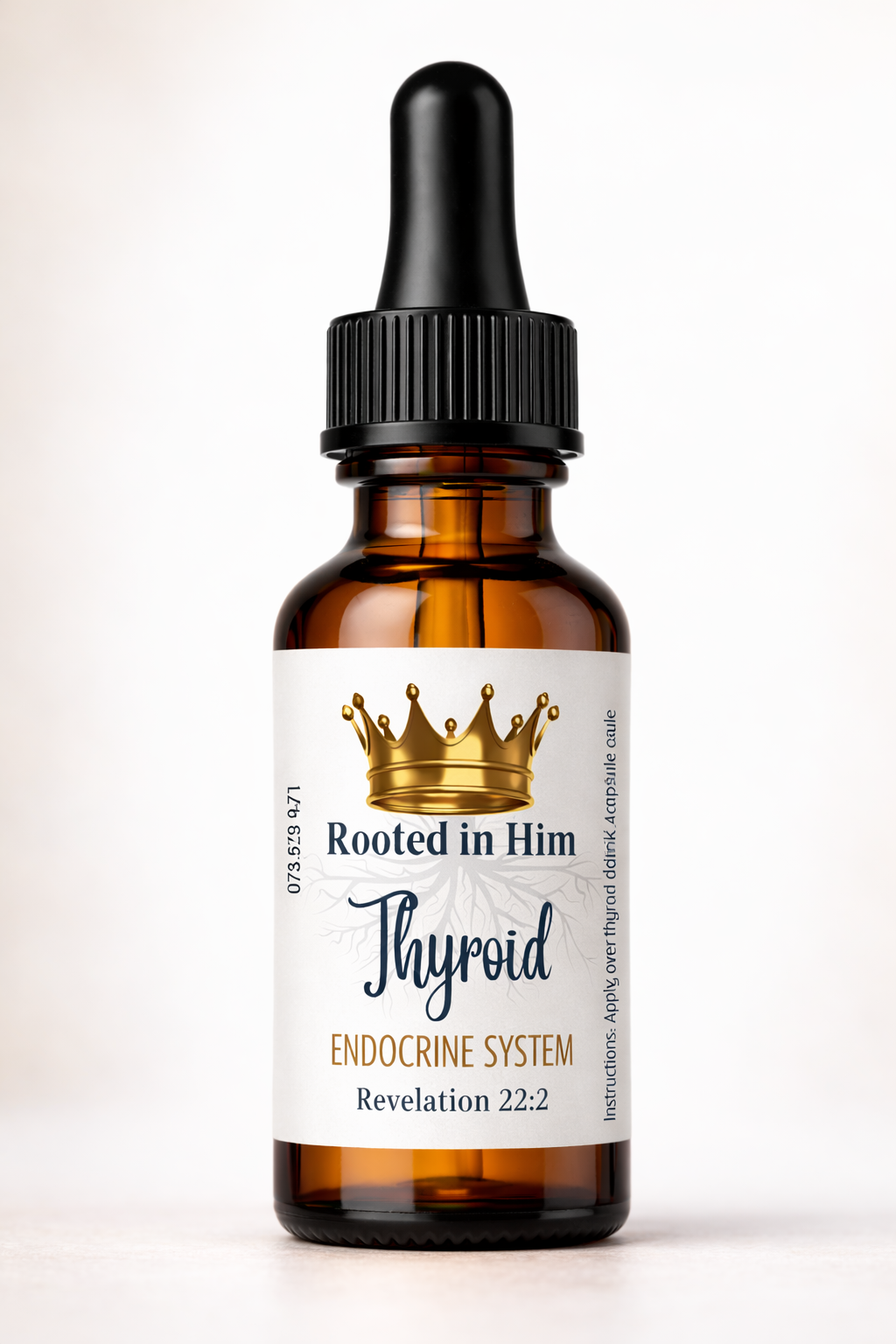 thyroid blend healing oil blend 30ml amber bottle rooted in him